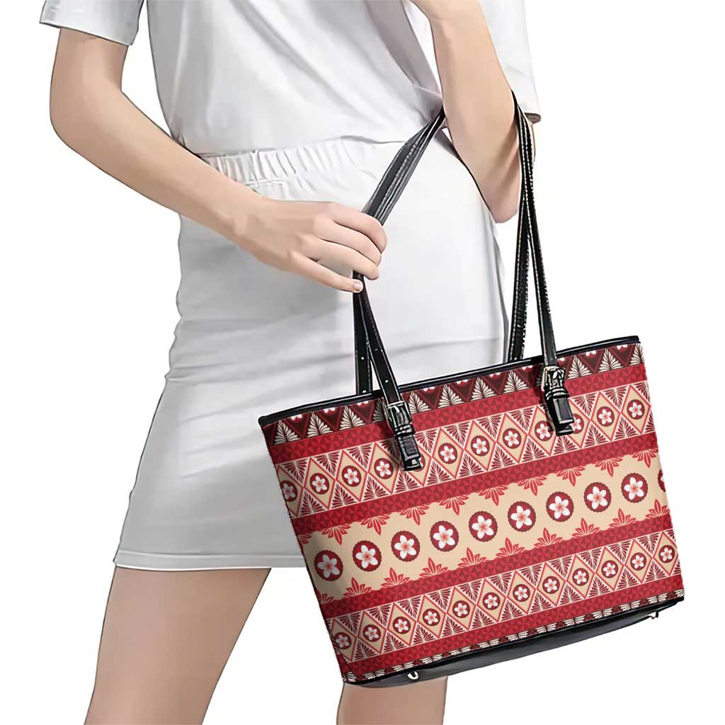 Tonga Language Week Leather Tote Bag Lea Faka-Tonga Everyday LT05 - Polynesian Pride