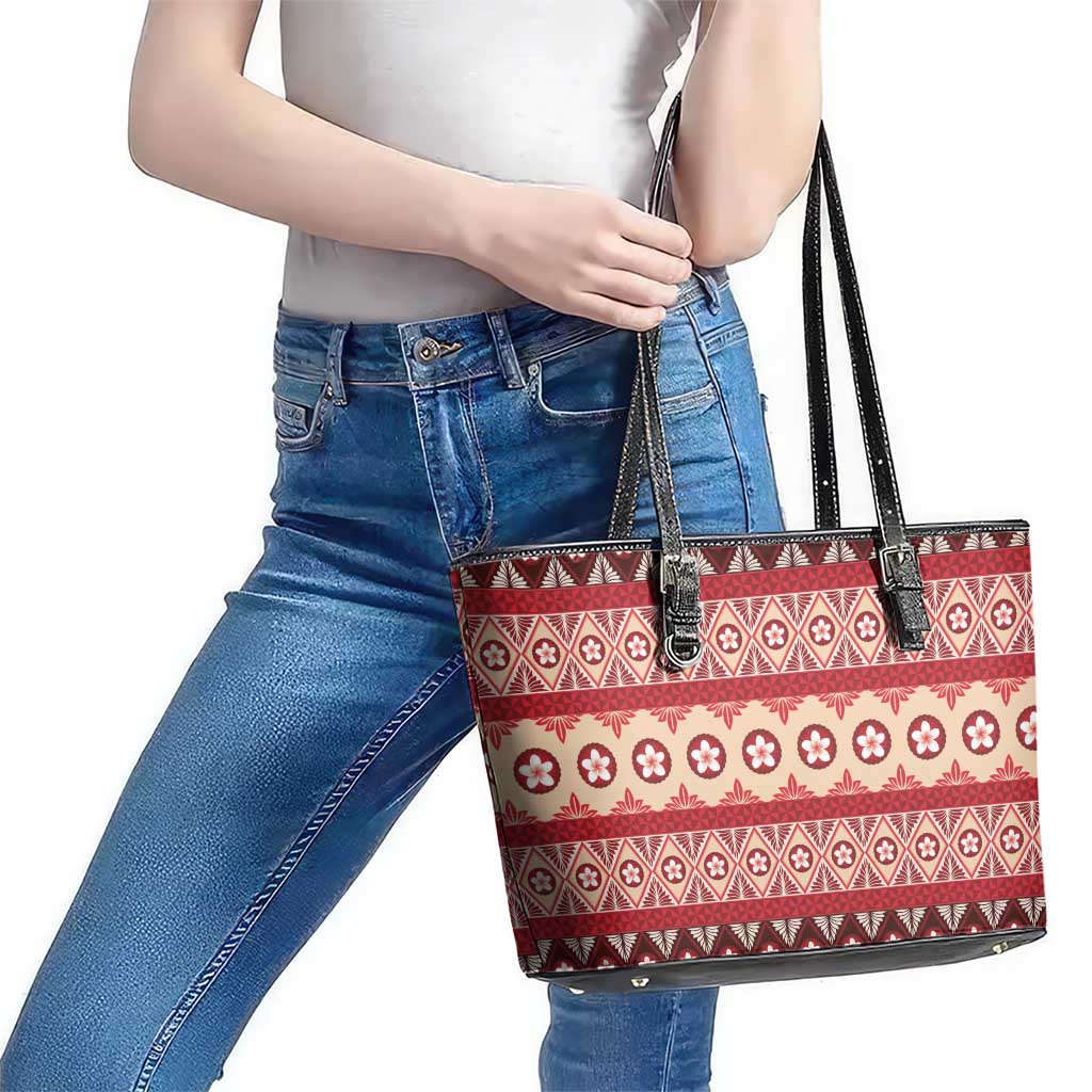 Tonga Language Week Leather Tote Bag Lea Faka-Tonga Everyday LT05 - Polynesian Pride