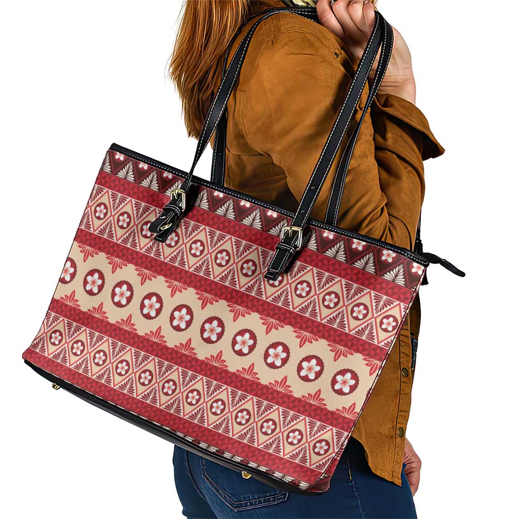 Tonga Language Week Leather Tote Bag Lea Faka-Tonga Everyday LT05 - Polynesian Pride