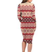 Tonga Language Week Long Sleeve Bodycon Dress Lea Faka-Tonga Everyday - Polynesian Pride