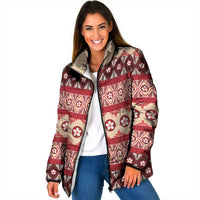 Tonga Language Week Padded Jacket Lea Faka-Tonga Everyday LT05 Women Beige - Polynesian Pride
