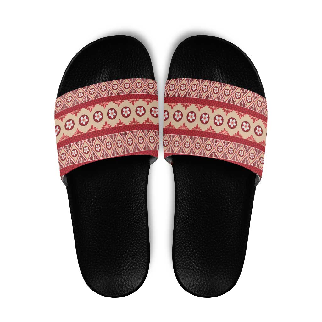 Tonga Language Week Slide Sandals Lea Faka-Tonga Everyday LT05 Beige - Polynesian Pride