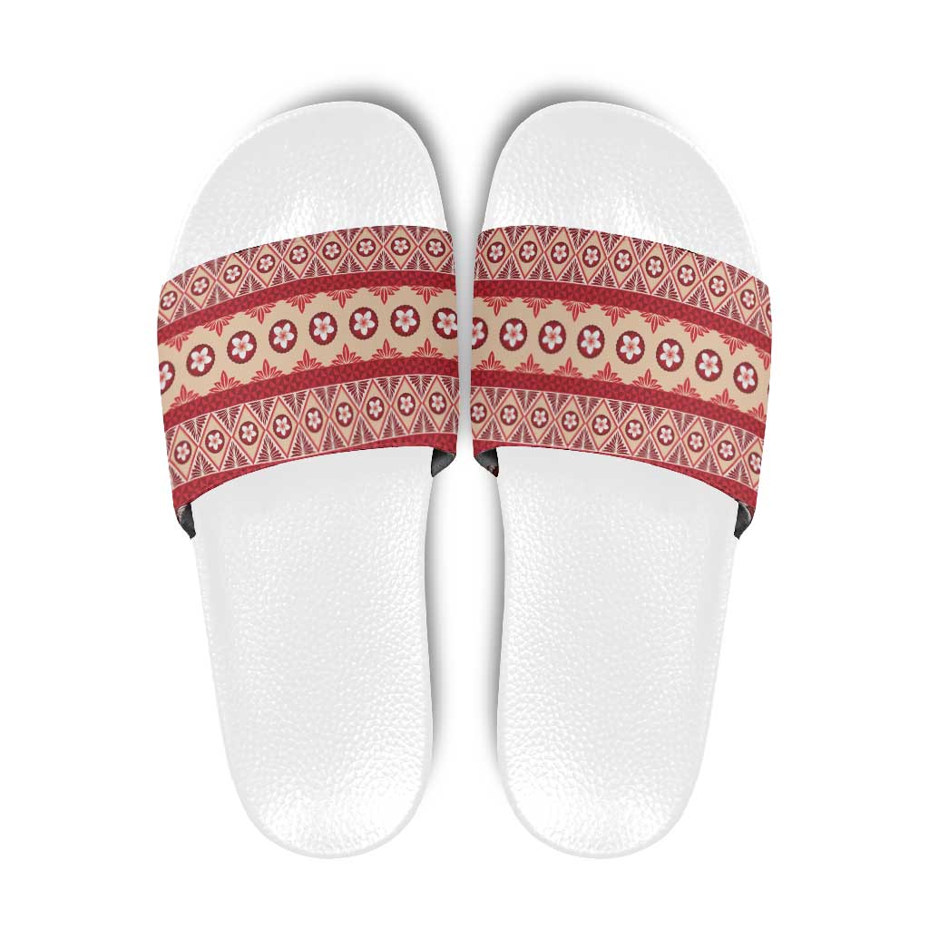 Tonga Language Week Slide Sandals Lea Faka-Tonga Everyday LT05 Beige - Polynesian Pride