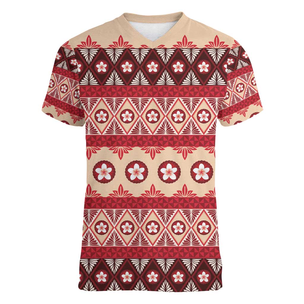 Tonga Language Week Women V-Neck T-Shirt Lea Faka-Tonga Everyday - Polynesian Pride