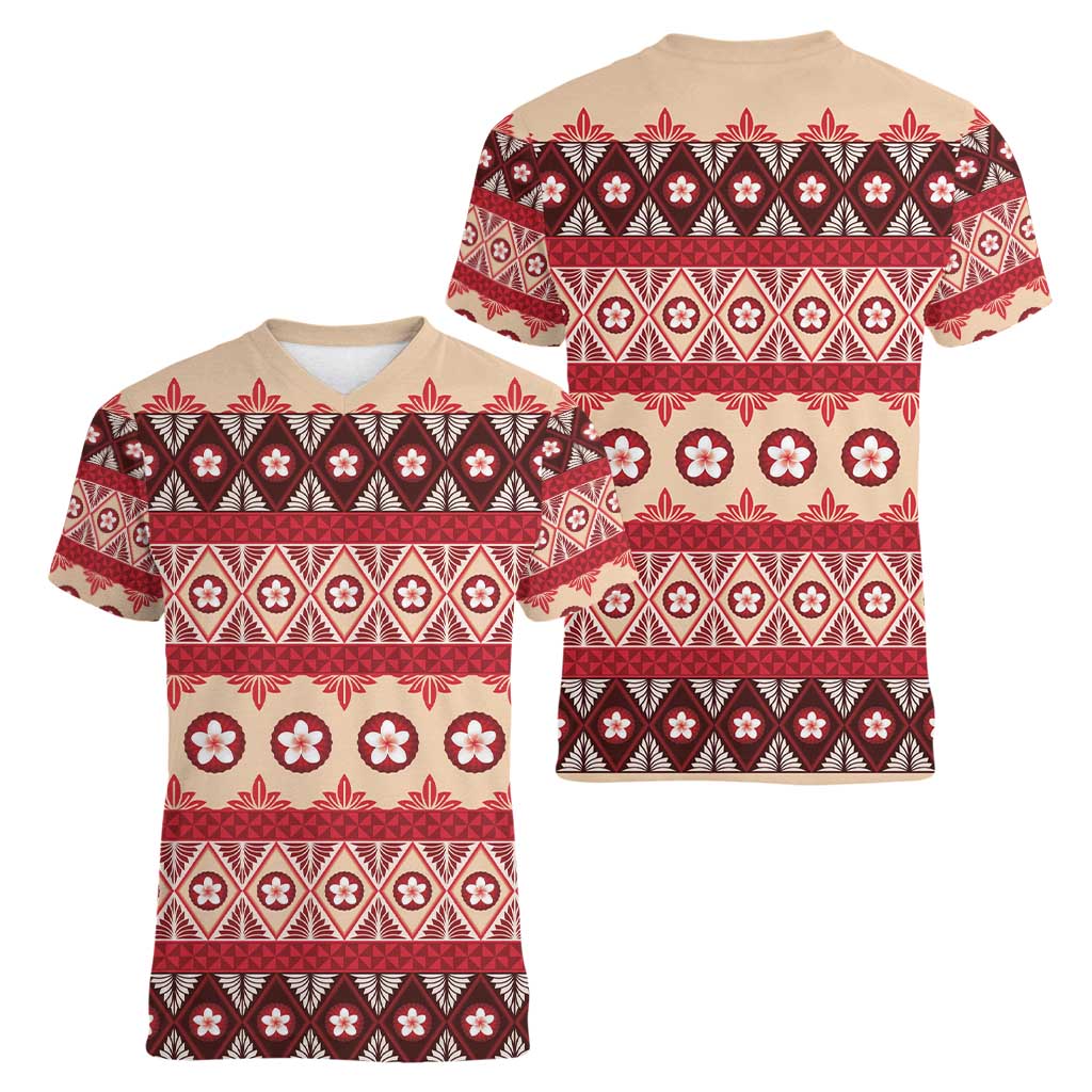 Tonga Language Week Women V-Neck T-Shirt Lea Faka-Tonga Everyday - Polynesian Pride