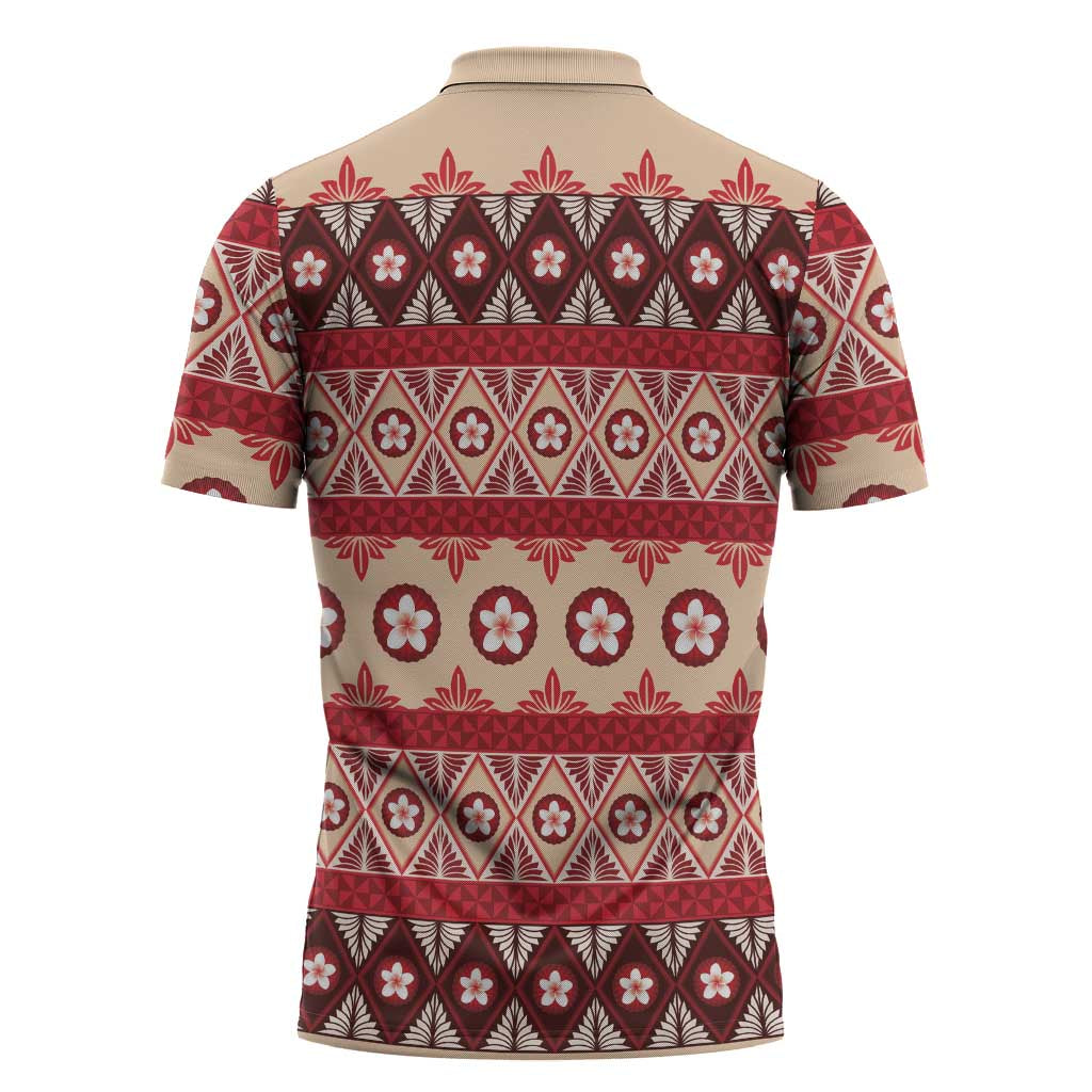 Tonga Language Week Zipper Polo Shirt Lea Faka-Tonga Everyday LT05 - Polynesian Pride