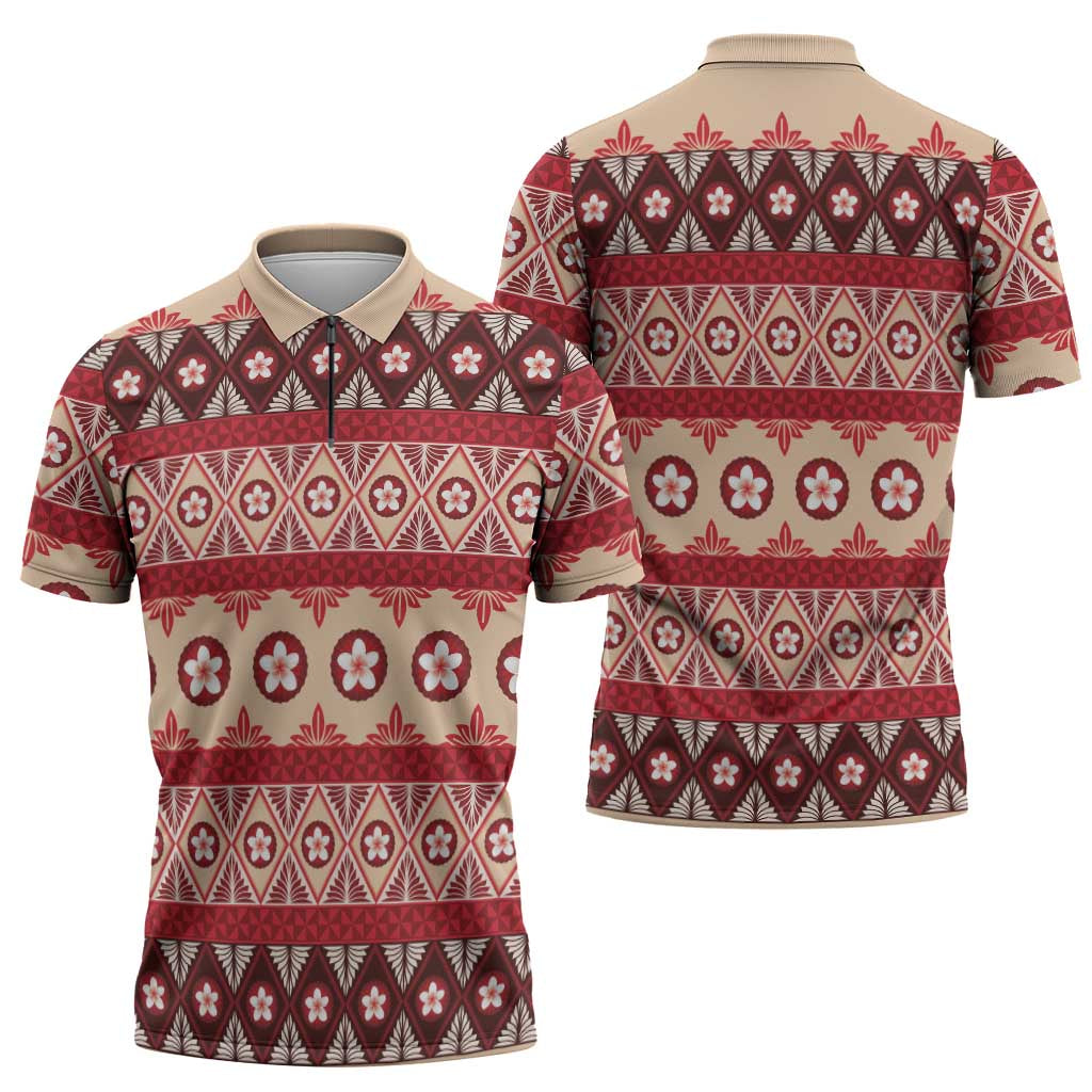 Tonga Language Week Zipper Polo Shirt Lea Faka-Tonga Everyday LT05 - Polynesian Pride