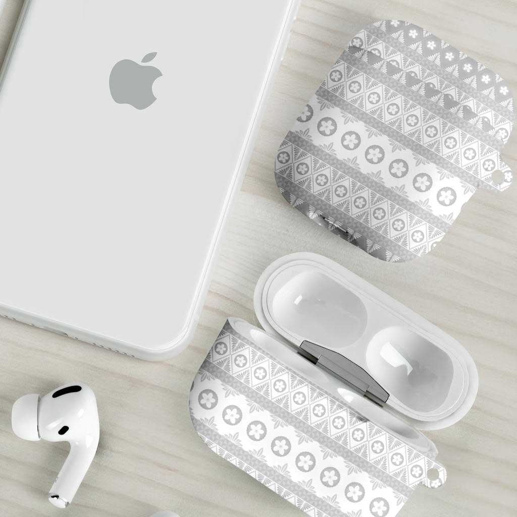 Tonga White Sunday AirPods Case Tongan Ngatu Siale Pattern - Polynesian Pride