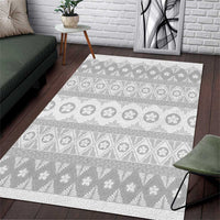 Tonga White Sunday Area Rug Tongan Ngatu Siale Pattern - Polynesian Pride