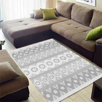 Tonga White Sunday Area Rug Tongan Ngatu Siale Pattern - Polynesian Pride