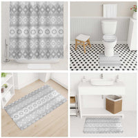 Tonga White Sunday Bathroom Set Tongan Ngatu Siale Pattern - Polynesian Pride