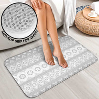 Tonga White Sunday Bathroom Set Tongan Ngatu Siale Pattern - Polynesian Pride