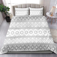 Tonga White Sunday Bedding Set Tongan Ngatu Siale Pattern - Polynesian Pride