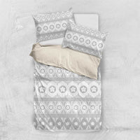 Tonga White Sunday Bedding Set Tongan Ngatu Siale Pattern - Polynesian Pride