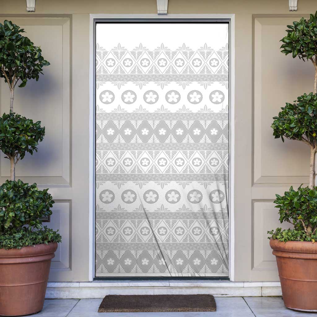 Tonga White Sunday Door Cover Tongan Ngatu Siale Pattern - Polynesian Pride