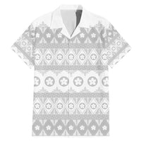 Tonga White Sunday Family Matching Mermaid Dress and Hawaiian Shirt Tongan Ngatu Siale Pattern - Polynesian Pride