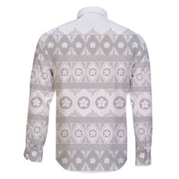 Tonga White Sunday Family Matching Mermaid Dress and Hawaiian Shirt Tongan Ngatu Siale Pattern - Polynesian Pride