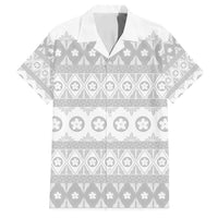 Tonga White Sunday Family Matching Puletasi and Hawaiian Shirt Tongan Ngatu Siale Pattern - Polynesian Pride