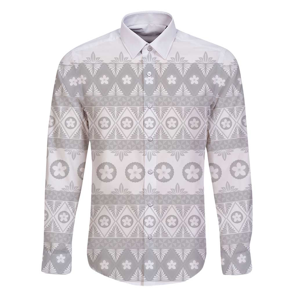 Tonga White Sunday Family Matching Puletasi and Hawaiian Shirt Tongan Ngatu Siale Pattern - Polynesian Pride