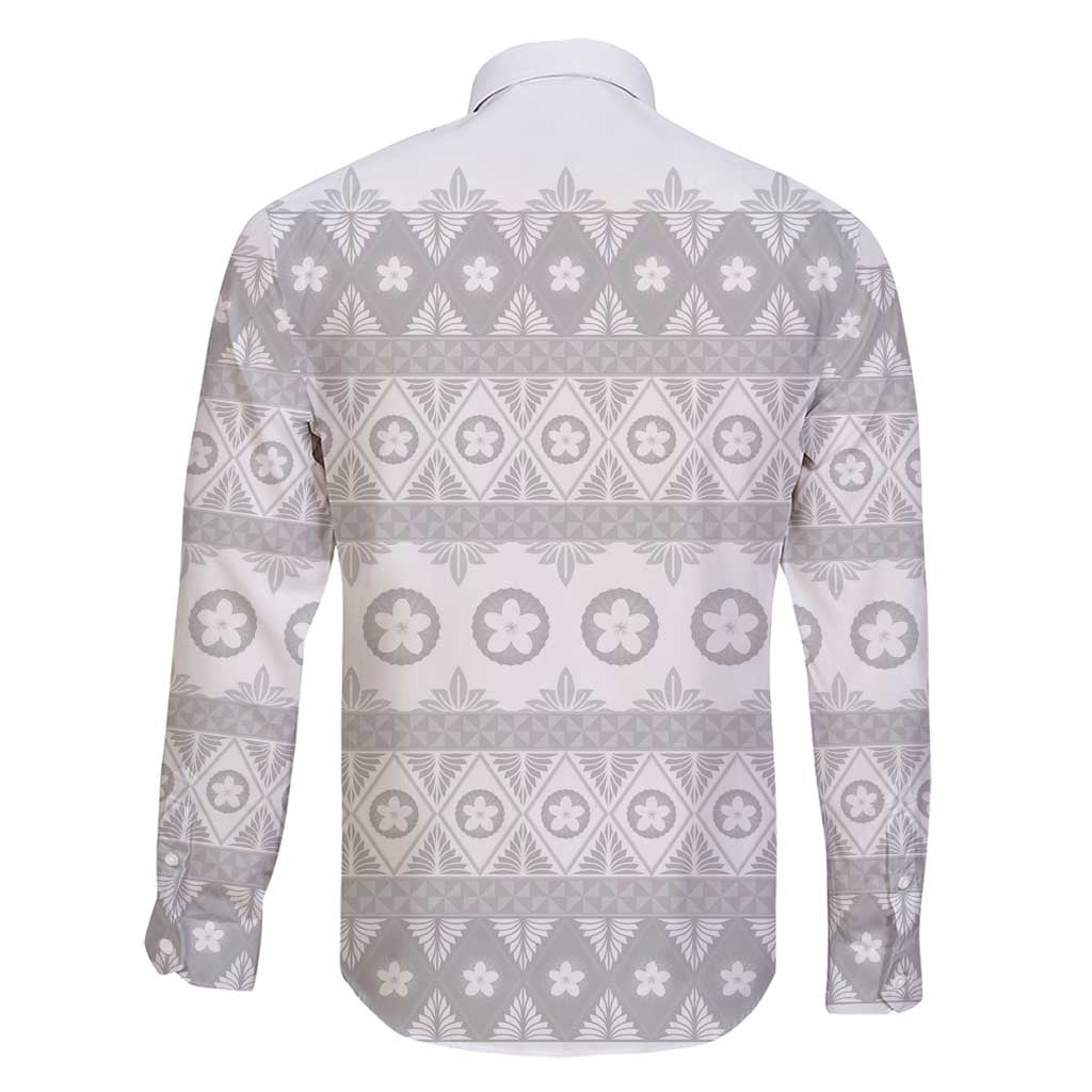 Tonga White Sunday Family Matching Short Sleeve Bodycon Dress and Hawaiian Shirt Tongan Ngatu Siale Pattern - Polynesian Pride