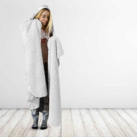 Tonga White Sunday Hooded Blanket Tongan Ngatu Siale Pattern - Polynesian Pride