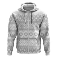Tonga White Sunday Hoodie Tongan Ngatu Siale Pattern - Polynesian Pride