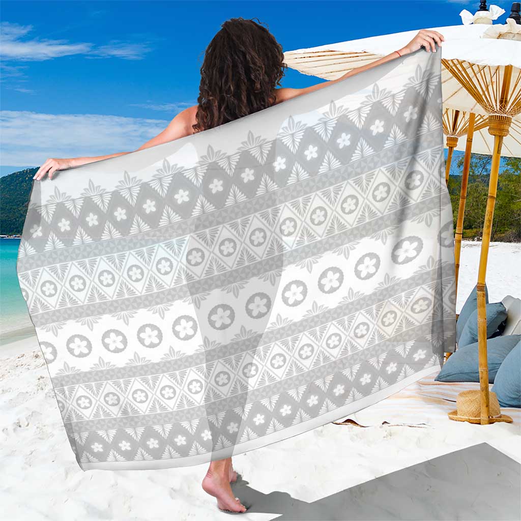 Tonga White Sunday Sarong Tongan Ngatu Siale Pattern - Polynesian Pride
