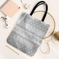 Tonga White Sunday Tote Bag Tongan Ngatu Siale Pattern - Polynesian Pride