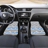 Samoa White Sunday Car Mats Samoan Tapa Blue Hibiscus LT05 Set 2pcs - Front Blue - Polynesian Pride