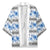 Samoa White Sunday Kimono Samoan Tapa Blue Hibiscus - Polynesian Pride