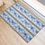 Samoa White Sunday Rubber Doormat Samoan Tapa Blue Hibiscus - Polynesian Pride