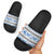 Samoa White Sunday Slide Sandals Samoan Tapa Blue Hibiscus - Polynesian Pride