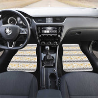 Samoa White Sunday Car Mats Samoan Tapa Yellow Hibiscus LT05 Set 2pcs - Front Yellow - Polynesian Pride
