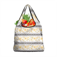 Samoa White Sunday Grocery Bag Samoan Tapa Yellow Hibiscus - Polynesian Pride