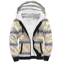 Samoa White Sunday Sherpa Hoodie Samoan Tapa Yellow Hibiscus LT05 Unisex Yellow - Polynesian Pride