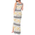 Samoa White Sunday Tank Maxi Dress Samoan Tapa Yellow Hibiscus - Polynesian Pride