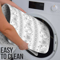 Samoa White Sunday Bathroom Set Samoan Tapa White Hibiscus - Polynesian Pride