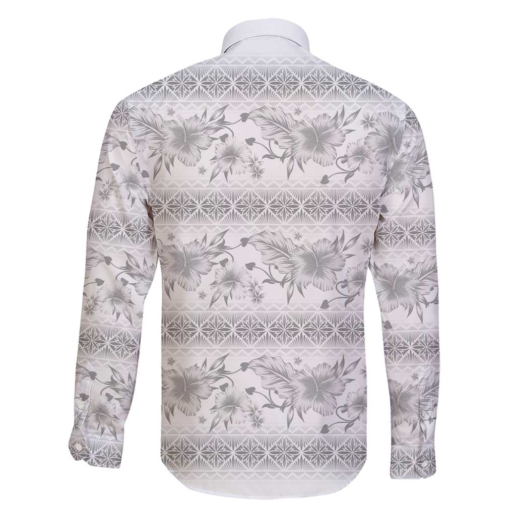 Samoa White Sunday Family Matching Puletasi and Hawaiian Shirt Samoan Tapa White Hibiscus - Polynesian Pride