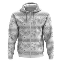 Samoa White Sunday Hoodie Samoan Tapa White Hibiscus - Polynesian Pride