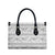 Samoa White Sunday Leather Bag Samoan Tapa White Hibiscus - Polynesian Pride