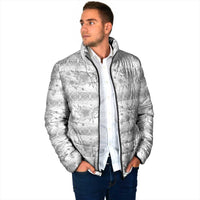 Samoa White Sunday Padded Jacket Samoan Tapa White Hibiscus LT05 - Polynesian Pride