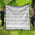 Samoa White Sunday Quilt Samoan Tapa White Hibiscus - Polynesian Pride