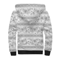 Samoa White Sunday Sherpa Hoodie Samoan Tapa White Hibiscus LT05 - Polynesian Pride