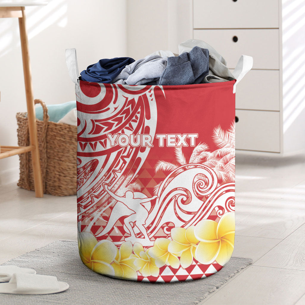 Personalised Tahiti Surfing Laundry Basket Polynesian Style