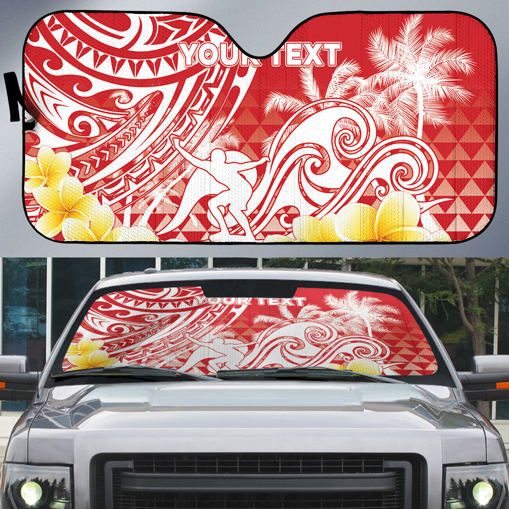 Personalised Tahiti Surfing Auto Sun Shade Polynesian Style