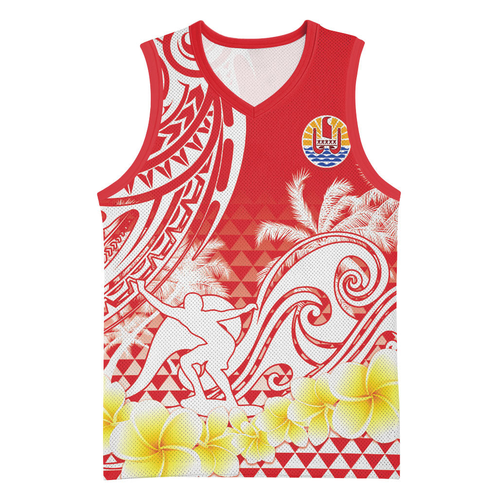 Personalised Tahiti Surfing Basketball Jersey Polynesian Style