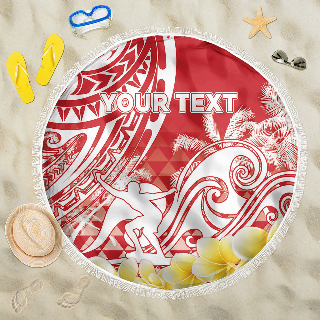 Personalised Tahiti Surfing Beach Blanket Polynesian Style