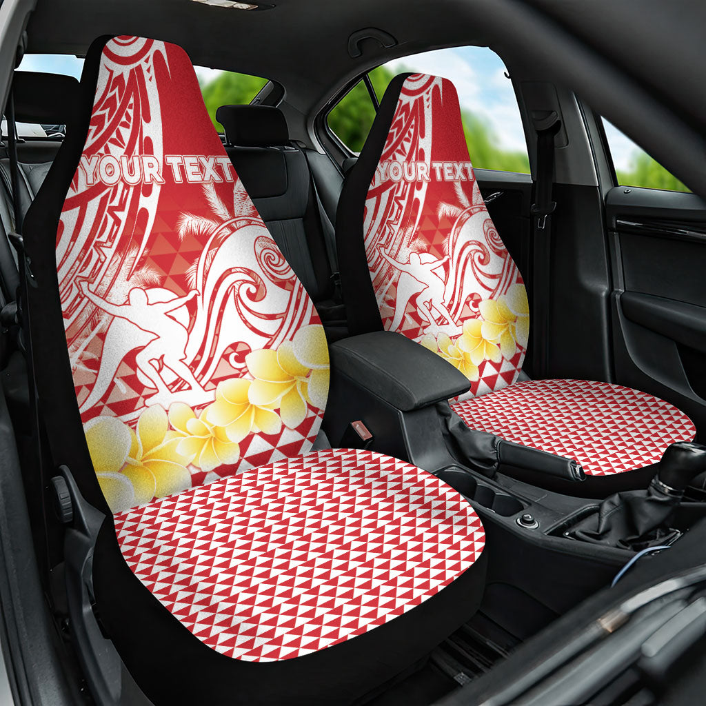 Personalised Tahiti Surfing Car Seat Cover Polynesian Style