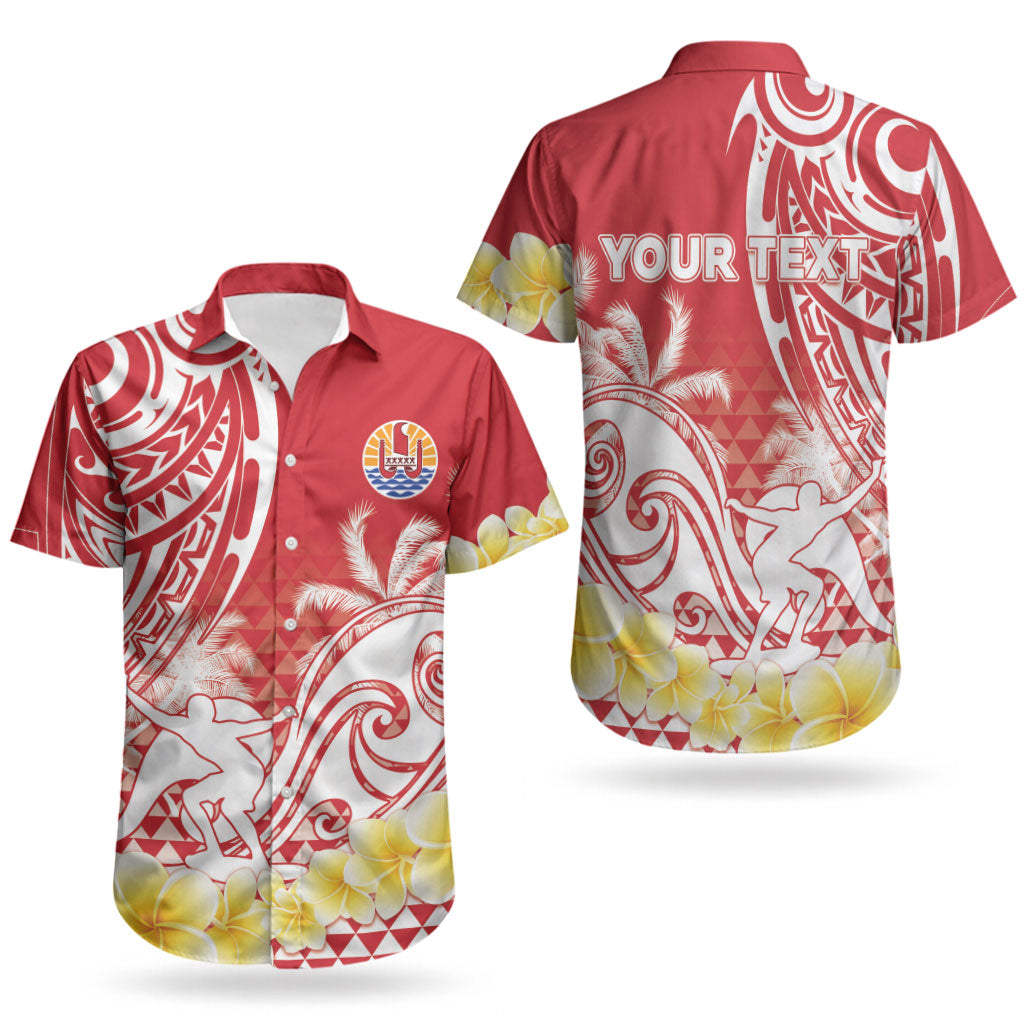 Personalised Tahiti Surfing Couples Matching Off The Shoulder Long Sleeve Dress and Hawaiian Shirt Polynesian Style LT05 - Polynesian Pride