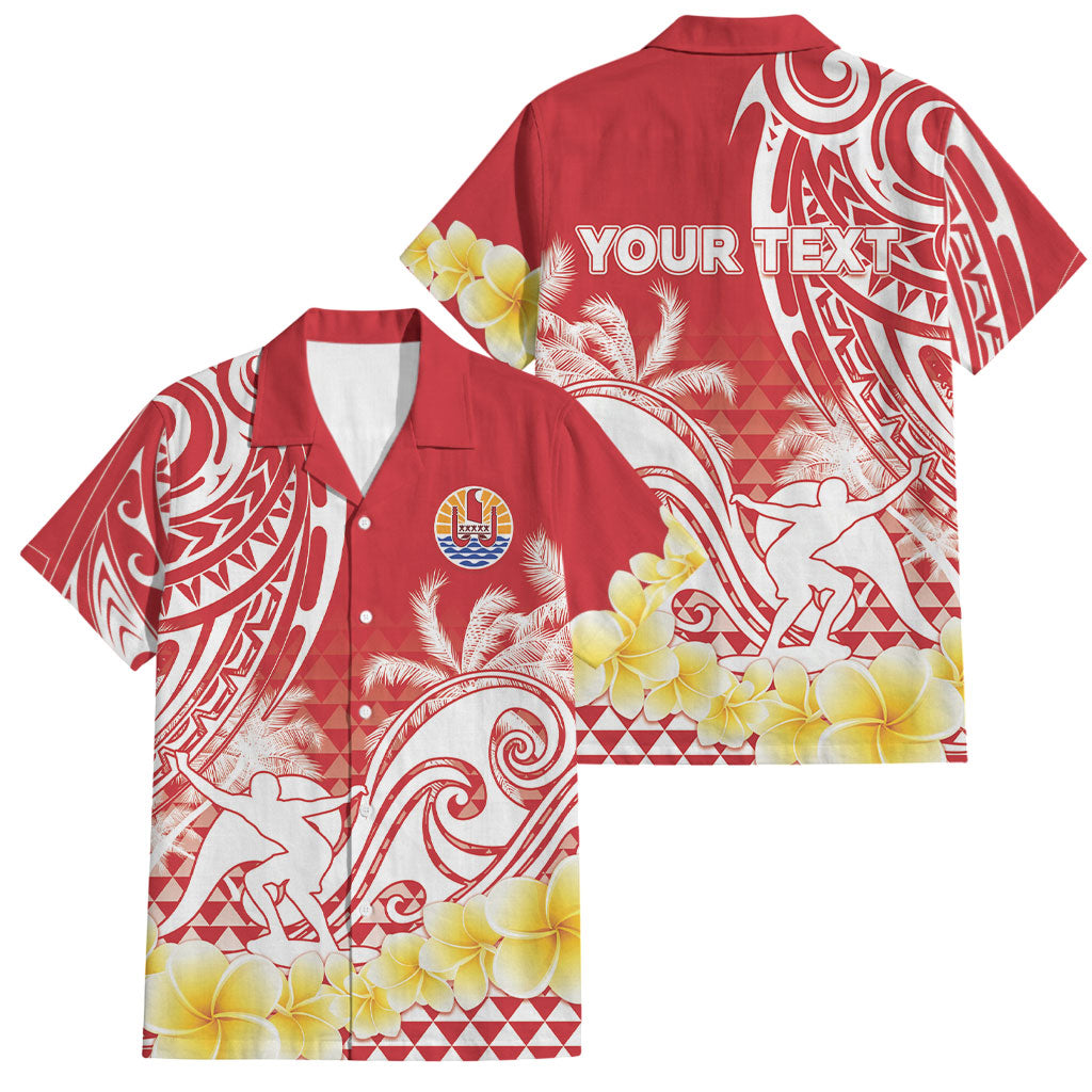 Personalised Tahiti Surfing Family Matching Mermaid Dress and Hawaiian Shirt Polynesian Style LT05 Dad's Shirt - Short Sleeve Red - Polynesian Pride